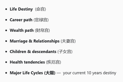 Zi Wei Dou Shu Consultation