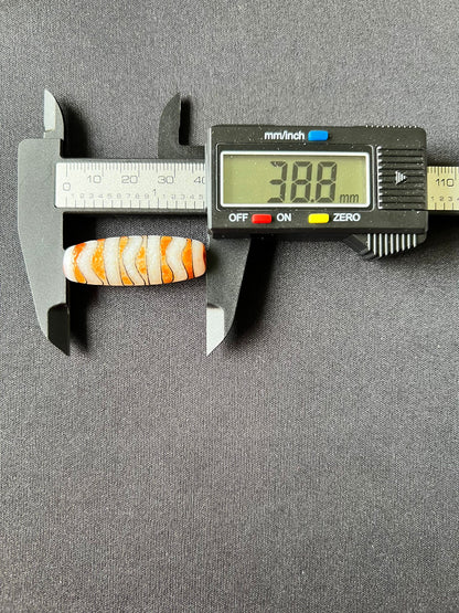 Water Line White Agate Dzi (Collector Grade)