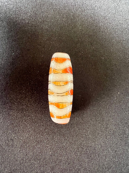 Water Line White Agate Dzi (Collector Grade)