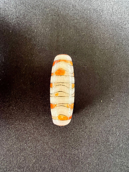 Water Line White Agate Dzi (Collector Grade)